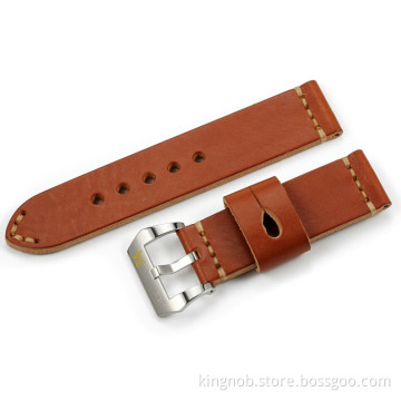 OP-04 Bk-22 Good Quality Handmade Cowhide Brown leather watch with steel buckle
